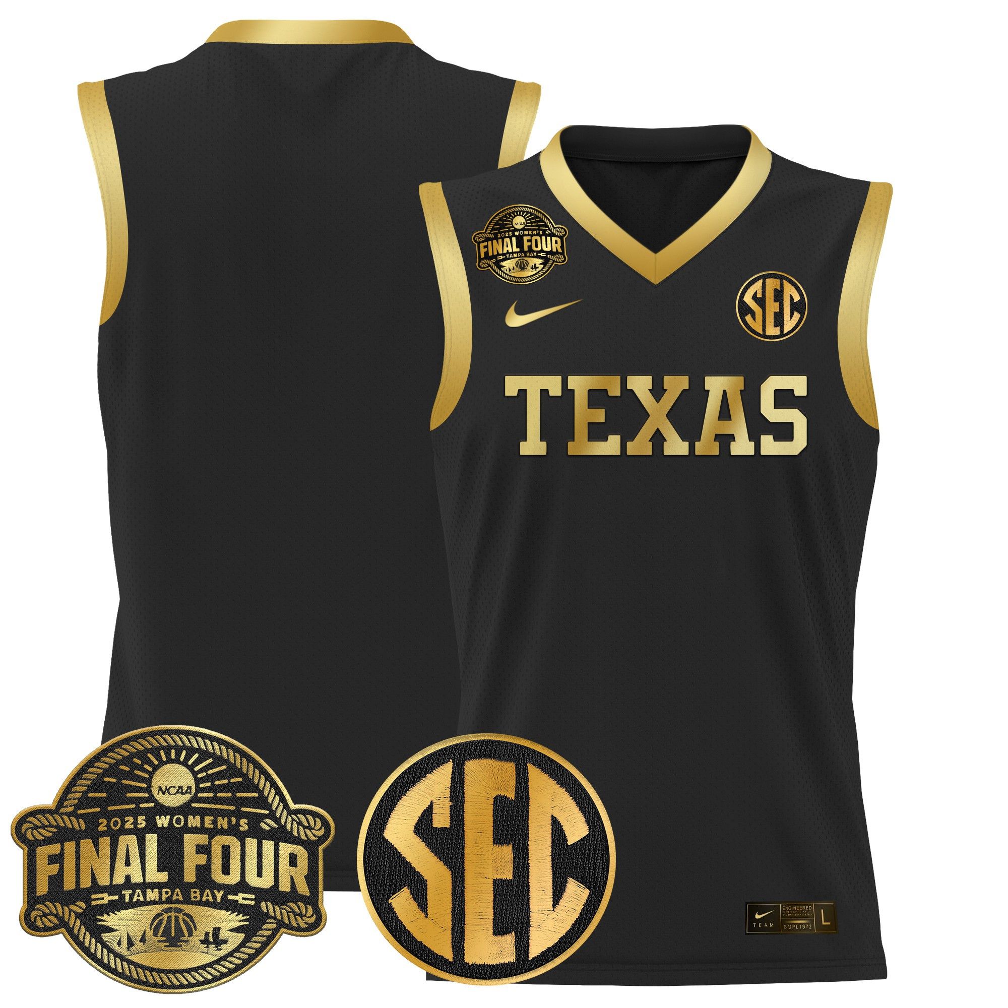 Men Texas Longhorns Blank Black Nike 2025 Final Four Patch Lightweight Basketball NCAA Jerseys->customized ncaa jersey->Custom Jersey